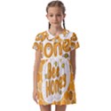 Bee Honey Honeycomb Hexagon Kids  Asymmetric Collar Dress View1