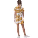 Bee Honey Honeycomb Hexagon Kids  Asymmetric Collar Dress View2