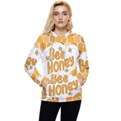 Bee Honey Honeycomb Hexagon Women s Lightweight Drawstring Hoodie by Maspions