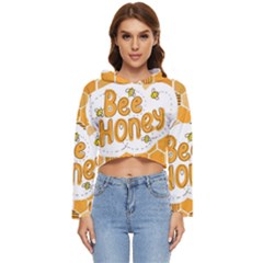 Bee Honey Honeycomb Hexagon Women s Lightweight Cropped Hoodie by Maspions