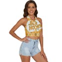 Bee Honey Honeycomb Hexagon Backless Halter Cami Shirt View3