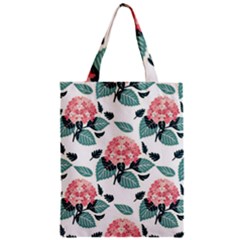 Flowers Hydrangeas Zipper Classic Tote Bag