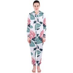 Flowers Hydrangeas Hooded Jumpsuit (ladies)