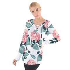 Flowers Hydrangeas Tie Up T-shirt