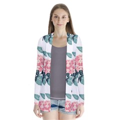 Flowers Hydrangeas Drape Collar Cardigan