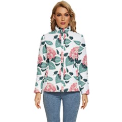 Flowers Hydrangeas Women s Puffer Bubble Jacket Coat by Maspions