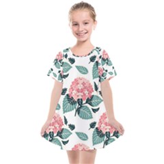 Flowers Hydrangeas Kids  Smock Dress