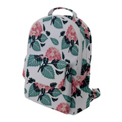 Flowers Hydrangeas Flap Pocket Backpack (large)