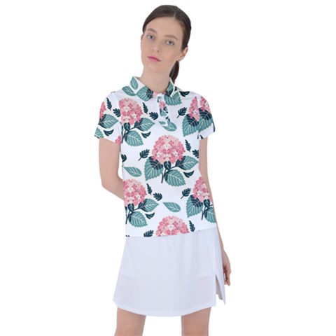 Flowers Hydrangeas Women s Polo T-shirt by Maspions