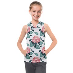 Flowers Hydrangeas Kids  Sleeveless Hoodie by Maspions