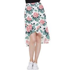 Flowers Hydrangeas Frill Hi Low Chiffon Skirt