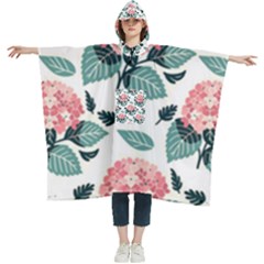 Flowers Hydrangeas Women s Hooded Rain Ponchos