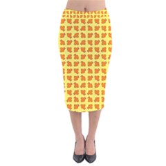 Pattern Shorts Watermelon Design Velvet Midi Pencil Skirt