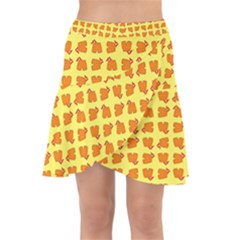 Pattern Shorts Watermelon Design Wrap Front Skirt