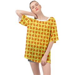 Pattern Shorts Watermelon Design Oversized Chiffon Top