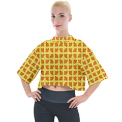 Pattern Shorts Watermelon Design Mock Neck T-shirt