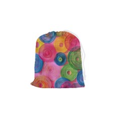 Colorful Abstract Patterns Drawstring Pouch (small)