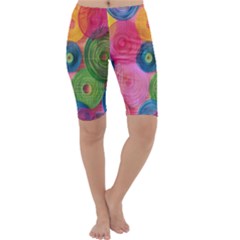 Colorful Abstract Patterns Cropped Leggings 