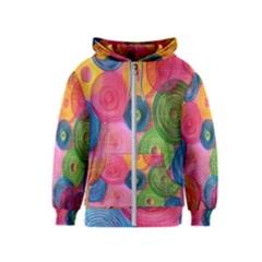 Colorful Abstract Patterns Kids  Zipper Hoodie