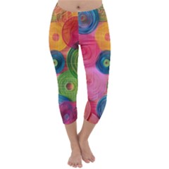 Colorful Abstract Patterns Capri Winter Leggings 