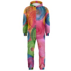 Colorful Abstract Patterns Hooded Jumpsuit (men)