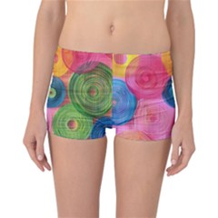 Colorful Abstract Patterns Reversible Boyleg Bikini Bottoms