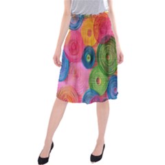 Colorful Abstract Patterns Midi Beach Skirt