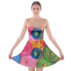 Colorful Abstract Patterns Strapless Bra Top Dress