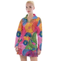 Colorful Abstract Patterns Women s Long Sleeve Casual Dress