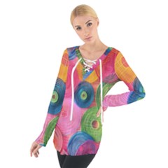 Colorful Abstract Patterns Tie Up T-shirt