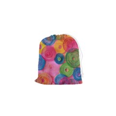 Colorful Abstract Patterns Drawstring Pouch (xs)