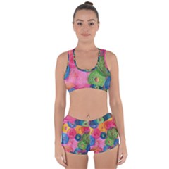 Colorful Abstract Patterns Racerback Boyleg Bikini Set