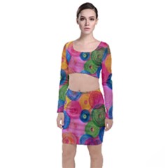 Colorful Abstract Patterns Top And Skirt Sets