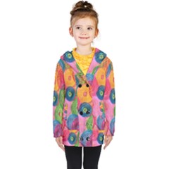 Colorful Abstract Patterns Kids  Double Breasted Button Coat