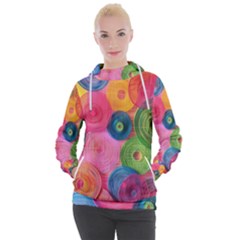 Colorful Abstract Patterns Women s Hooded Pullover