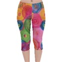 Colorful Abstract Patterns Velvet Capri Leggings  View1