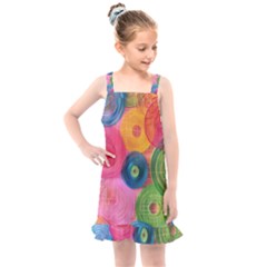 Colorful Abstract Patterns Kids  Overall Dress