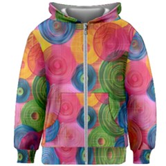 Colorful Abstract Patterns Kids  Zipper Hoodie Without Drawstring