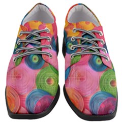 Colorful Abstract Patterns Women Heeled Oxford Shoes