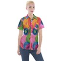 Colorful Abstract Patterns Women s Short Sleeve Pocket Shirt View1