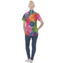 Colorful Abstract Patterns Women s Short Sleeve Pocket Shirt View2