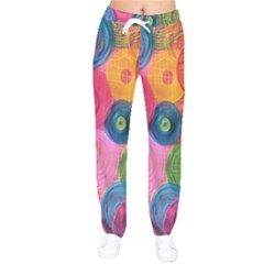 Colorful Abstract Patterns Women Velvet Drawstring Pants