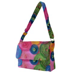 Colorful Abstract Patterns Full Print Messenger Bag (l)