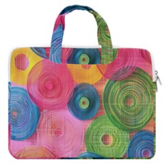 Colorful Abstract Patterns Macbook Pro 15  Double Pocket Laptop Bag 