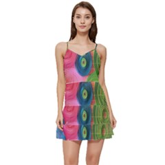 Colorful Abstract Patterns Short Frill Dress by Maspions