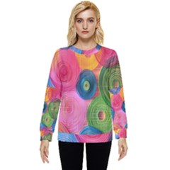 Colorful Abstract Patterns Hidden Pocket Sweatshirt