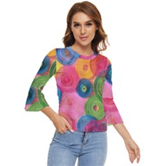 Colorful Abstract Patterns Bell Sleeve Top