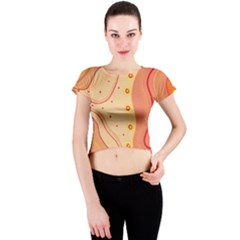 Lines Abstract Colourful Design Crew Neck Crop Top