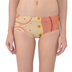 Lines Abstract Colourful Design Mid-waist Bikini Bottoms by Maspions