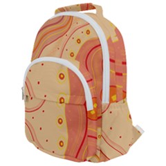 Lines Abstract Colourful Design Rounded Multi Pocket Backpack